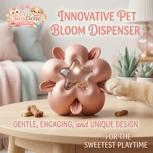 JaisBcne™ Bloom & Star Interactive Pet Treat Dispenser - 2-in-1 Floral Slow Feeder & Enrichment Puzzle Toy for Cats and Small Dogs - Aesthetic Boredom Buster for Engaging Playtime 🌸⭐